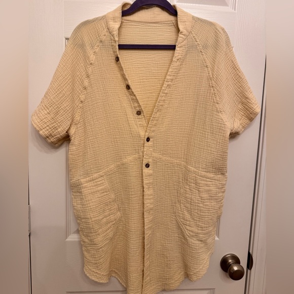 Tops - Button Up Butter Yellow Shirt